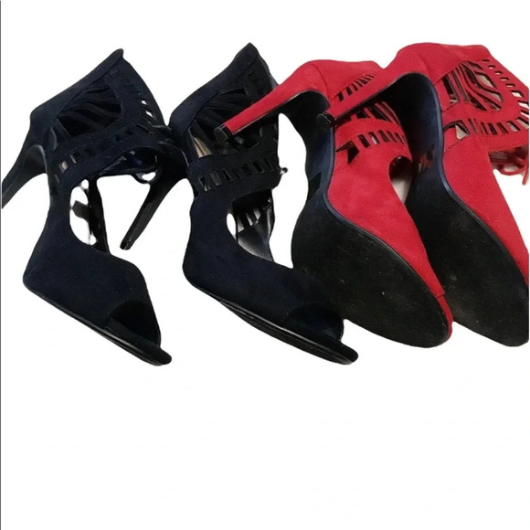 Paprika 2 Pairs Laser Cut Detail Lace up Heels Size 8.5 
Approx 4” heel - Picture 13 of 15